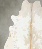 Beige and White Cowhide Rug #B25154