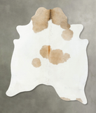 Beige and White Cowhide Rug #B25164