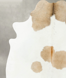 Beige and White Cowhide Rug #B25164