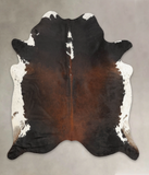Chocolate and White Cowhide Rug #B2530