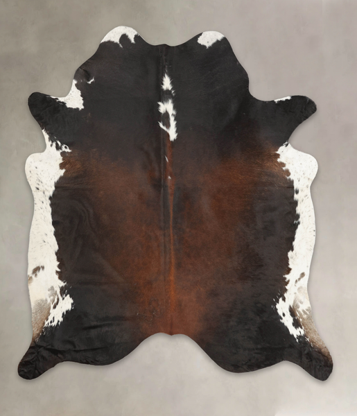 Chocolate and White Cowhide Rug #B2530