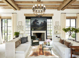 Grey with Beige Cowhide Rug #B2540