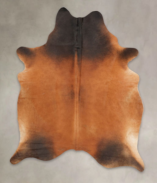 Brown with Red Cowhide Rug #B2543