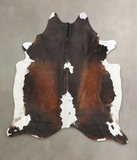 Chocolate and White Cowhide Rug #B2548