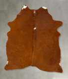 Brown and White Regular Cowhide Rug #B25573