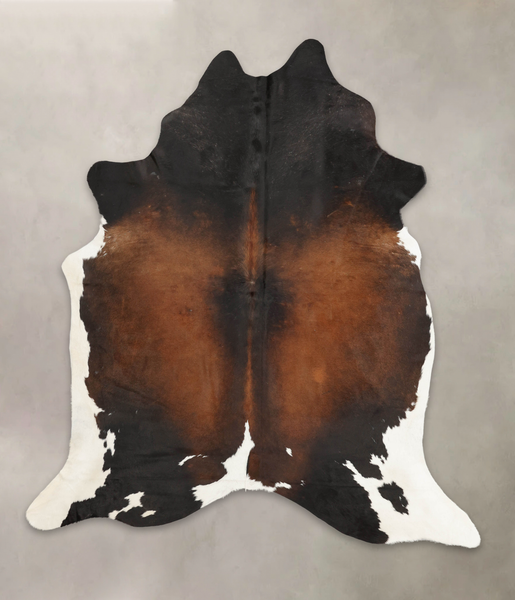 Chocolate and White Cowhide Rug #B2563