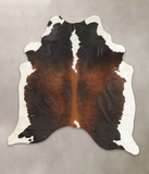 Chocolate and White Cowhide Rug #B2566