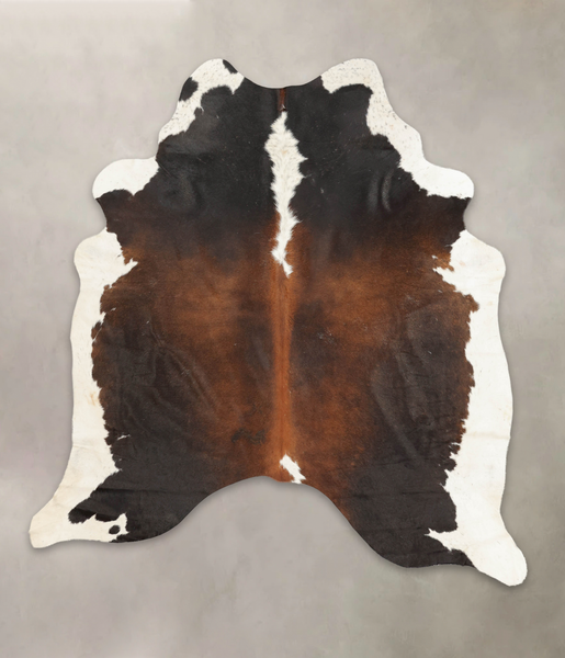 Chocolate and White Cowhide Rug #B2566