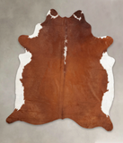 Brown and White Regular Cowhide Rug #B2571