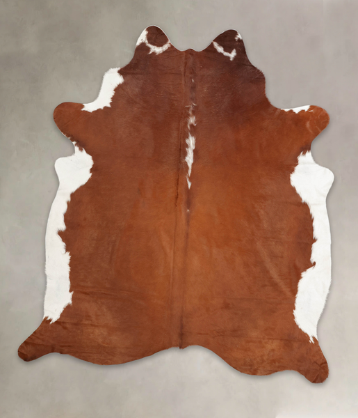 Brown and White Regular Cowhide Rug #B2571