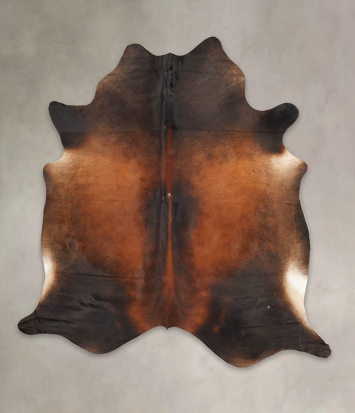 Brown with Red Cowhide Rug #B2581