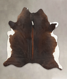 Chocolate and White Cowhide Rug #B2582