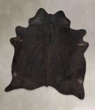 Solid Black Cowhide Rug #B2585