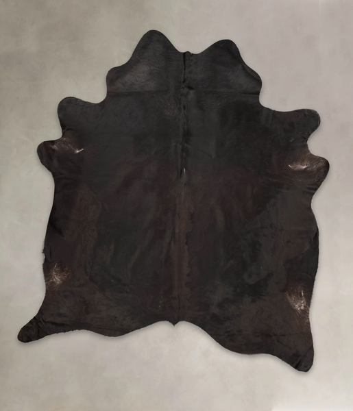 Solid Black Cowhide Rug #B2585