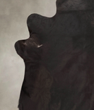 Solid Black Cowhide Rug #B2585