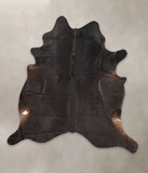 Solid Black Cowhide Rug #B2589