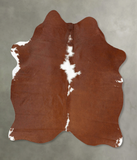 Brown and White Regular Cowhide Rug #B25948