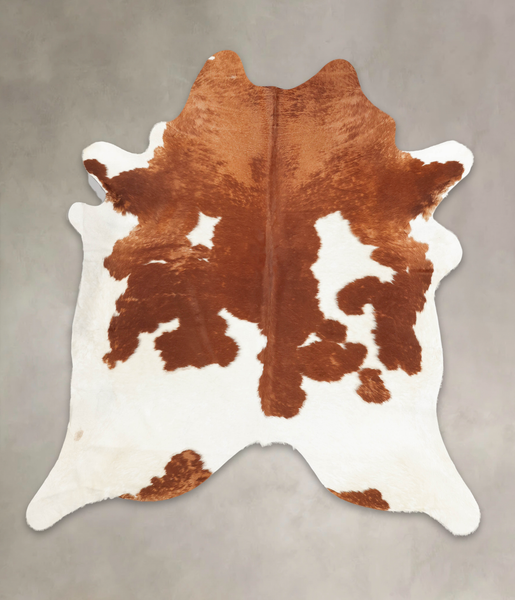 Brown and White Cowhide Rug #B2601