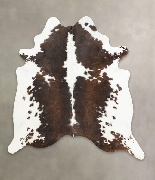 Chocolate and White Cowhide Rug #B2637
