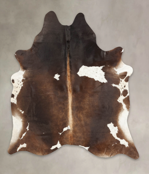 Chocolate and White Cowhide Rug #B2638