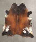 Brown with Red Cowhide Rug #B2646