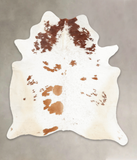 Brown and White Cowhide Rug #B2647