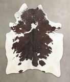Chocolate and White Cowhide Rug #B2669