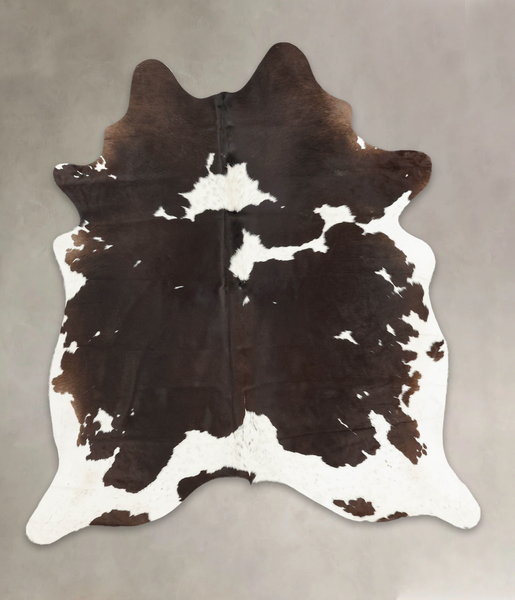 Chocolate and White Cowhide Rug #B2676