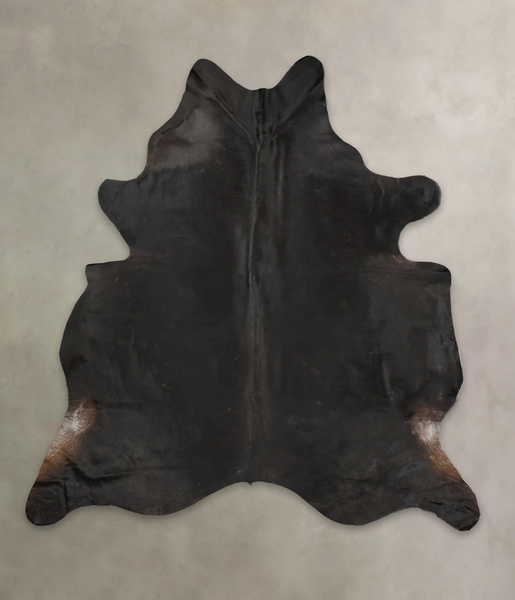 Solid Black Cowhide Rug #B2689