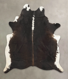 Chocolate and White Cowhide Rug #B2692