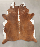 Brown and White Regular Cowhide Rug #B2694