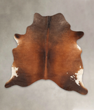 Brown with Red Cowhide Rug #B2712