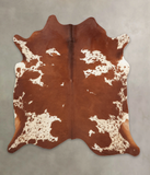 Brown and White Cowhide Rug #B2742