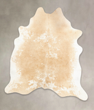 Beige and White Cowhide Rug #B2744