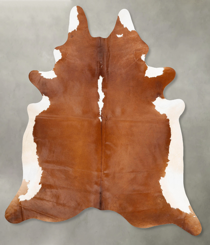 Brown and White Regular Cowhide Rug #B27598