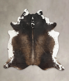 Chocolate and White Cowhide Rug #B2795