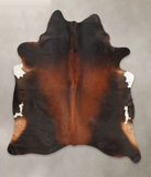 Brown with Red Cowhide Rug #B2809