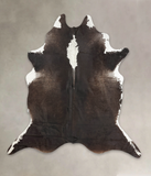 Chocolate and White Cowhide Rug #B2815