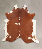 Brown and White Regular Cowhide Rug #B2826