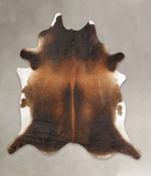 Brown with Red Cowhide Rug #B2831