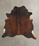 Brown with Red Cowhide Rug #B2835