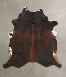 Brown with Red Cowhide Rug #B2837