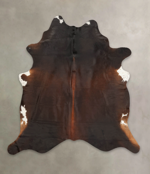 Brown with Red Cowhide Rug #B2837