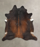 Brown with Red Cowhide Rug #B2871