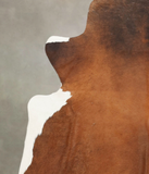 Chocolate and White Cowhide Rug #B2874