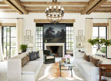 Grey with Beige Cowhide Rug #B2892