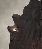 Solid Black Cowhide Rug #B2900