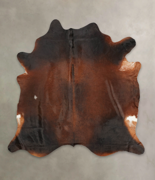 Brown with Red Cowhide Rug #B2906