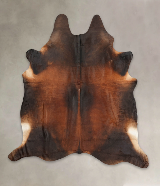 Brown with Red Cowhide Rug #B2933