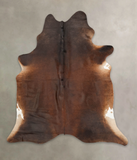 Brown with Red Cowhide Rug #B2935